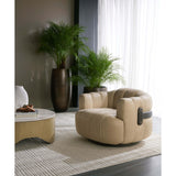 Tadeo Leather Swivel Chair, Sahara Sand-Furniture - Chairs-High Fashion Home