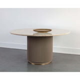 Cataldi Round Dining Table, Taupe-Furniture - Dining-High Fashion Home