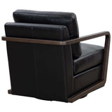 Castell Leather Swivel Chair, Cortina Black-Furniture - Chairs-High Fashion Home