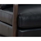 Castell Leather Swivel Chair, Cortina Black-Furniture - Chairs-High Fashion Home