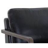 Castell Leather Swivel Chair, Cortina Black-Furniture - Chairs-High Fashion Home