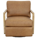 Castell Leather Swivel Chair, Ludlow Sesame-Furniture - Chairs-High Fashion Home