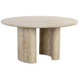 Savona Round Dining Table, Travertine-Furniture - Dining-High Fashion Home