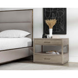 Bridgerton Nightstand, Greige-Furniture - Bedroom-High Fashion Home