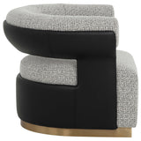 Olida Swivel Chair, Helios Check Black/Napa Black-Furniture - Chairs-High Fashion Home