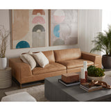 Ira Leather Sofa, Camel-Furniture - Sofas-High Fashion Home