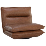 Colson Leather Swivel Chair, Cognac-Furniture - Chairs-High Fashion Home