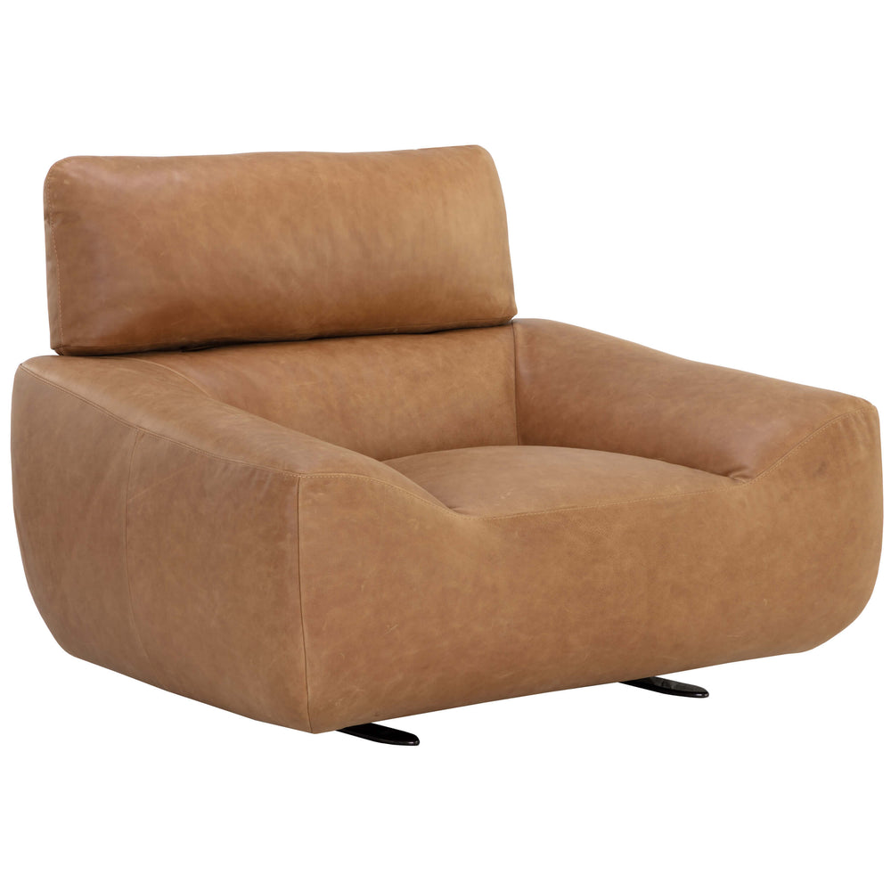 Paget Leather Glider Chair, Camel-Furniture - Chairs-High Fashion Home