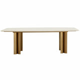 Astara Dining Table, Antique Brass