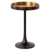 Tekoa End Table, Antique Brass-Furniture - Accent Tables-High Fashion Home