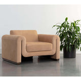 Romer Leather Chair, Nubuck Tan-Furniture - Chairs-High Fashion Home