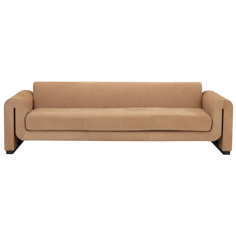 Romer Leather Sofa, Nubuck Tan-Furniture - Sofas-High Fashion Home