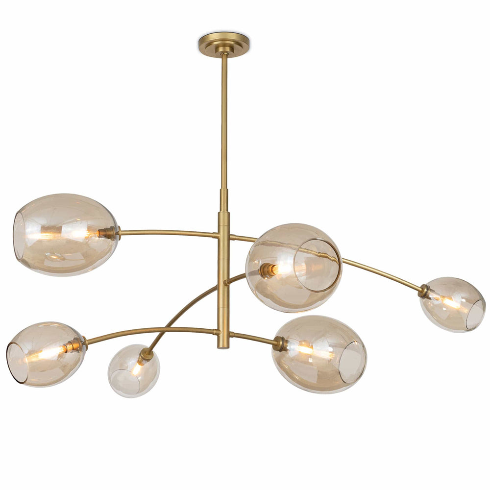 Artemis 6 Light Chandelier, Natural Brass-Lighting-High Fashion Home