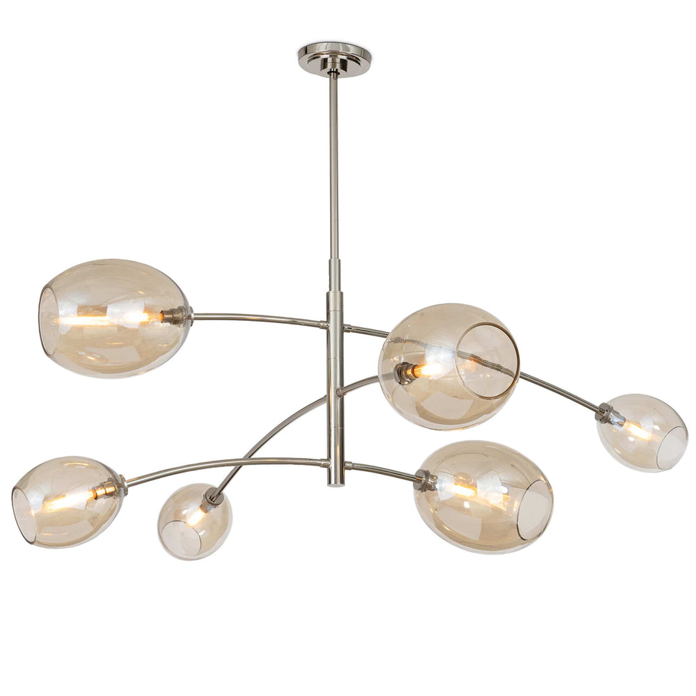 Artemis 6 Light Chandelier, Polished Nickel-Lighting-High Fashion Home