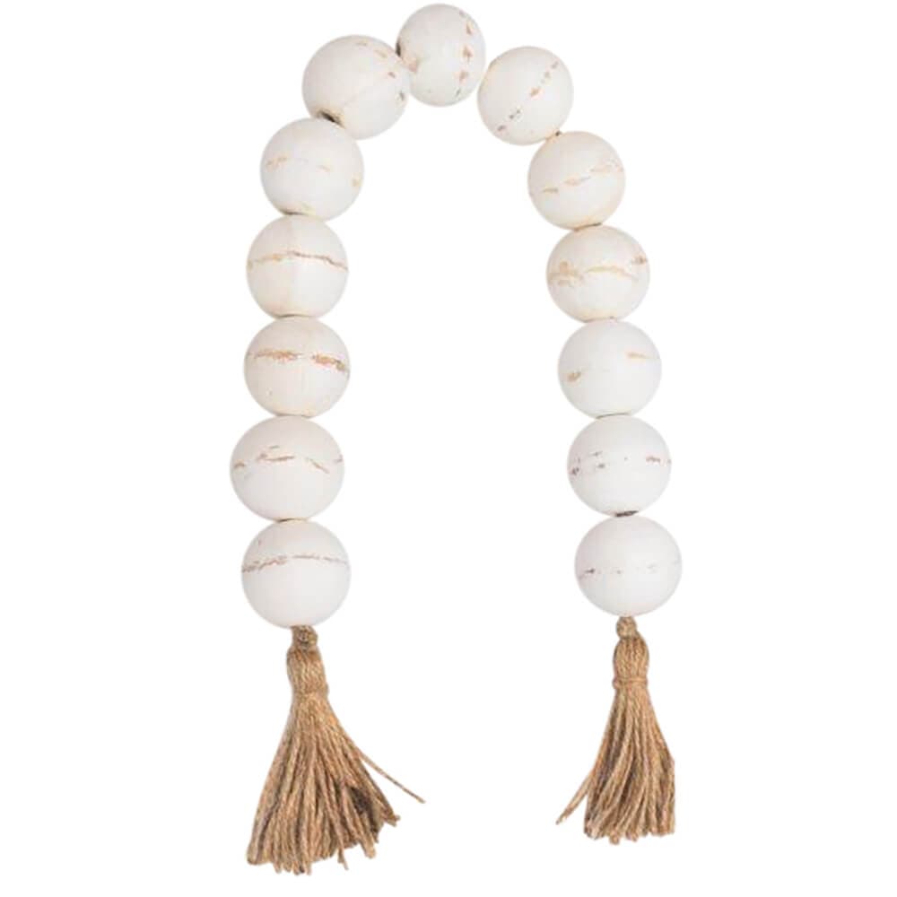 Wood Bead Garland w/Tassel-Accessories-High Fashion Home