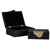 Leather Box, Black/Gold-Accessories-High Fashion Home