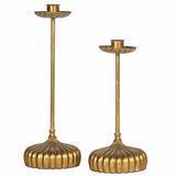 Clove Candler Holder Set, Antique Gold Left, Set of 2-Accessories-High Fashion Home