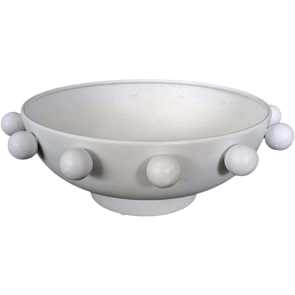 Hobnail Bowl, White-Accessories-High Fashion Home