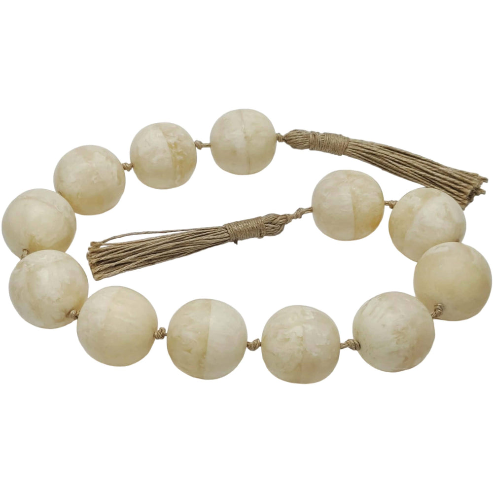 Swirled Beaded Garland, Ivory-Accessories-High Fashion Home