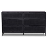 Sydney 6 Drawer Dresser, Black Wash w/Black Cane-Furniture - Bedroom-High Fashion Home