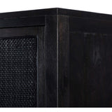 Caprice Narrow Cabinet, Black Wash w/Black Cane-Furniture - Storage-High Fashion Home