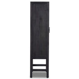 Caprice Narrow Cabinet, Black Wash w/Black Cane-Furniture - Storage-High Fashion Home