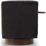 Bronwyn Leather Swivel Chair w/Side Table, Heirloom Black w/Almond-Furniture - Chairs-High Fashion Home