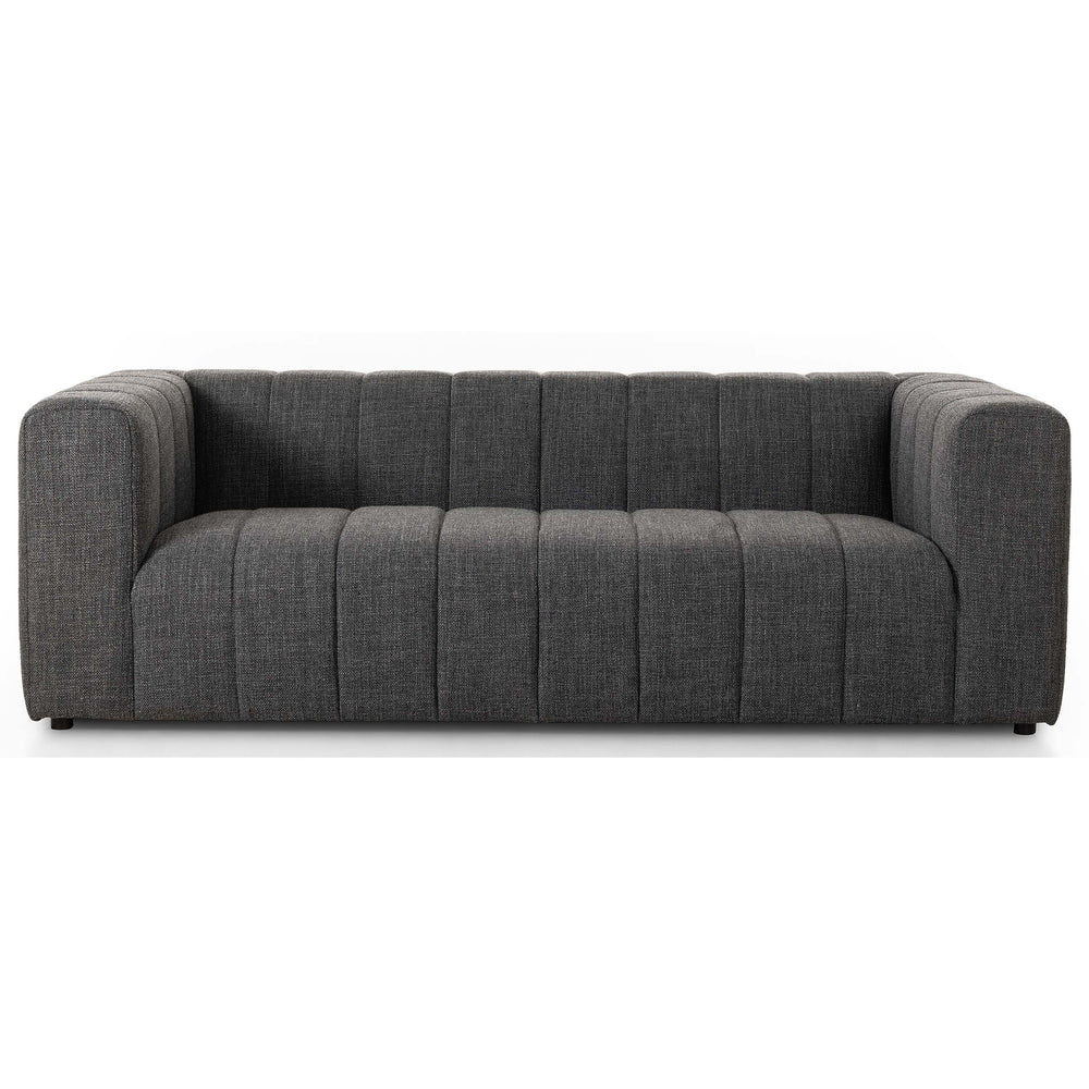 Langham 89" Channeled Sofa, Saxon Charcoal-Furniture - Sofas-High Fashion Home