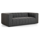 Langham 89" Channeled Sofa, Saxon Charcoal-Furniture - Sofas-High Fashion Home