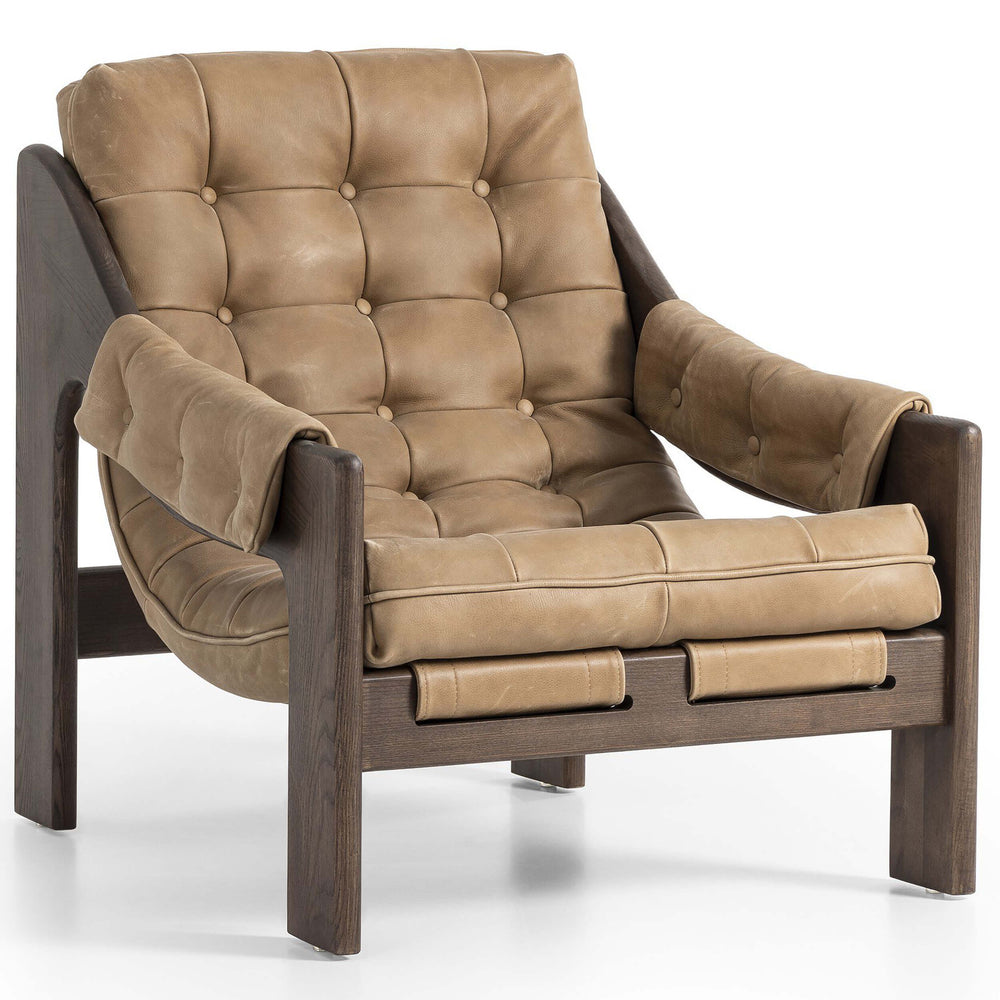 Halston Leather Chair, Palermo Drift-Furniture - Chairs-High Fashion Home