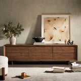 Henry Media Console, Rustic Grey-Furniture - Storage-High Fashion Home