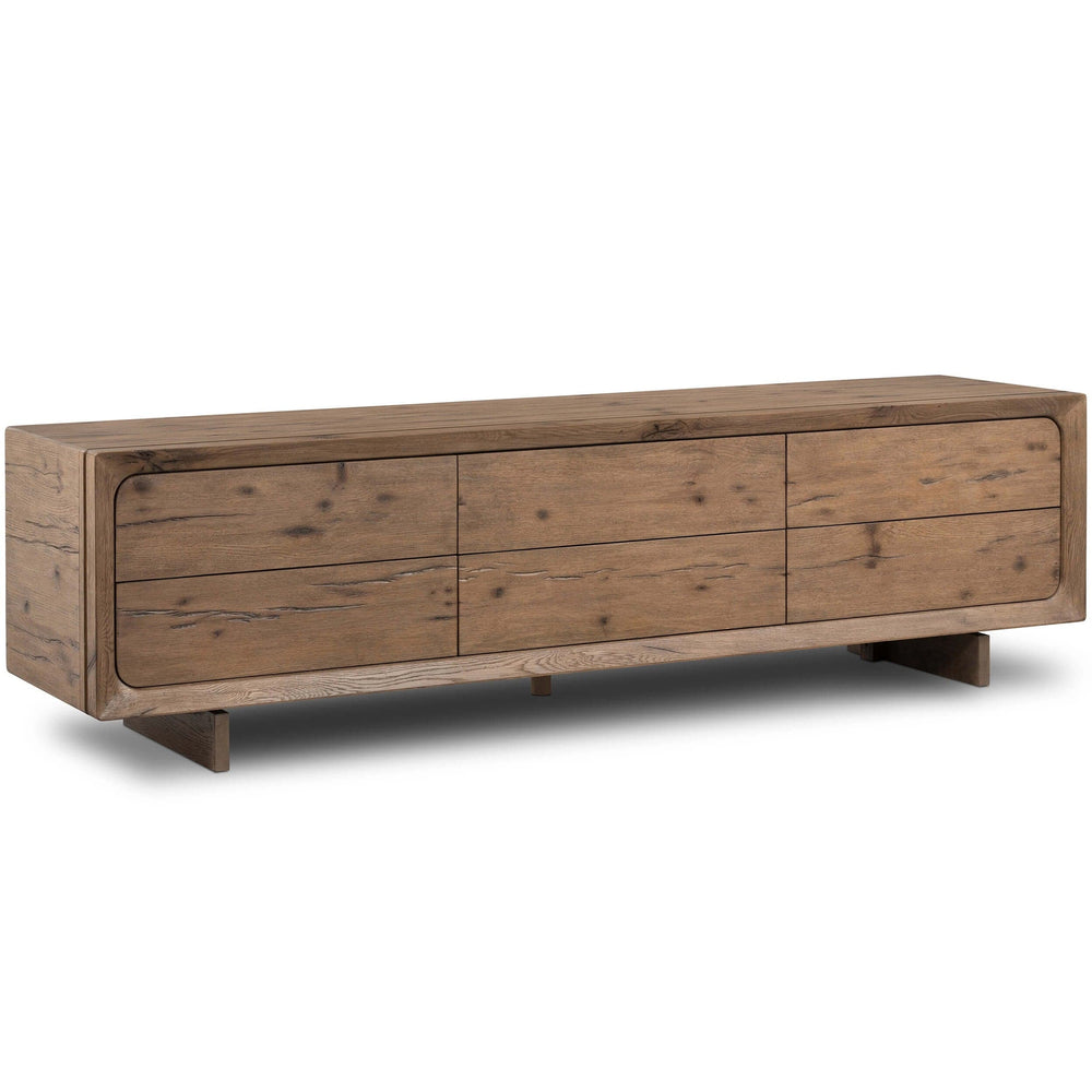 Henry Media Console, Rustic Grey-Furniture - Storage-High Fashion Home