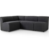 Augustine 91.5" L-Shaped Banquette, Boucle Charcoal-Furniture - Dining-High Fashion Home