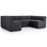 Augustine 106" U-Shaped Dining Banquette, Boucle Charcoal-Furniture - Dining-High Fashion Home