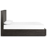 Leo King Bed, Smoked Black-Furniture - Bedroom-High Fashion Home