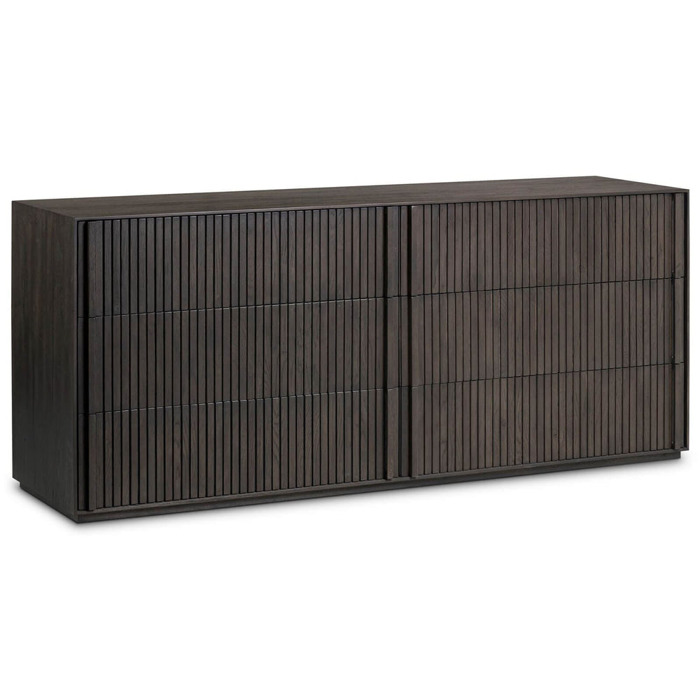 Leo 6 Drawer Dresser, Smoked Black