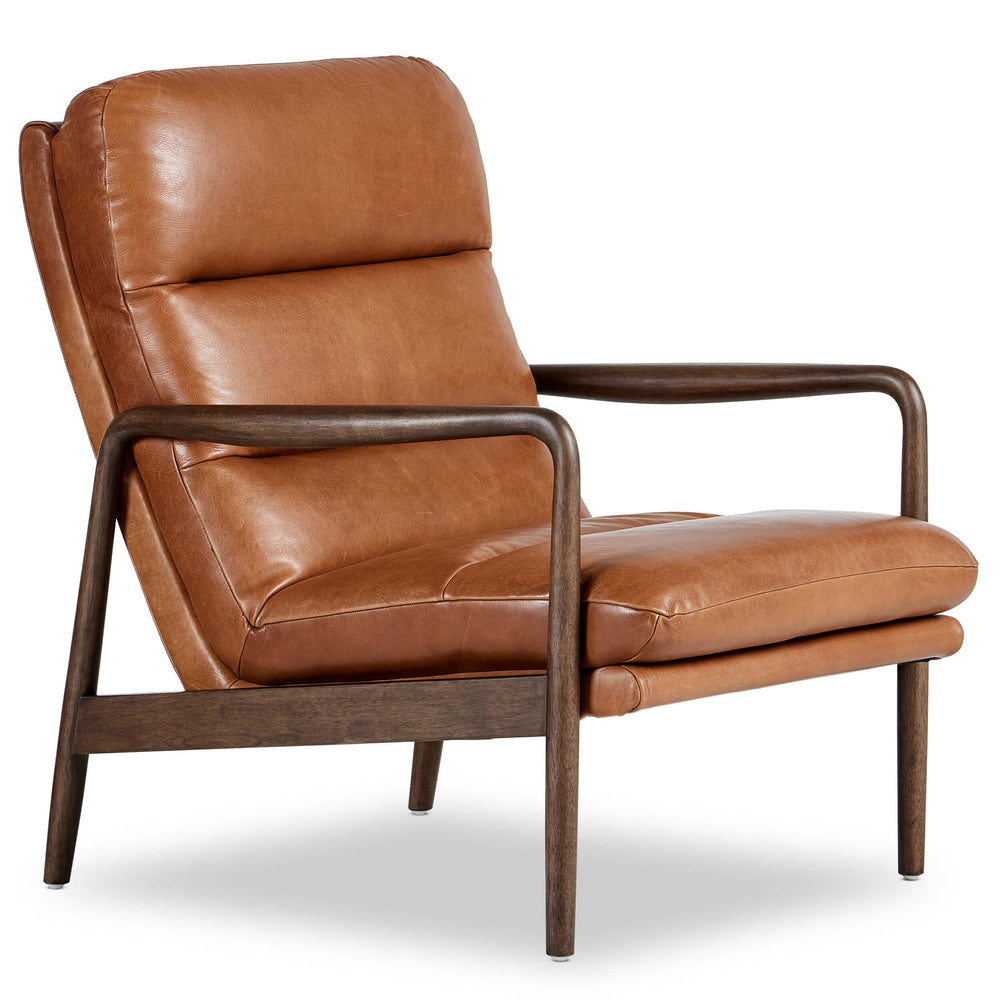 Rhodes Leather Chair, Dakota Tobacco-Furniture - Chairs-High Fashion Home