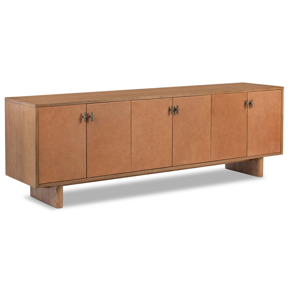 Posada Media Console, Amber-Furniture - Storage-High Fashion Home