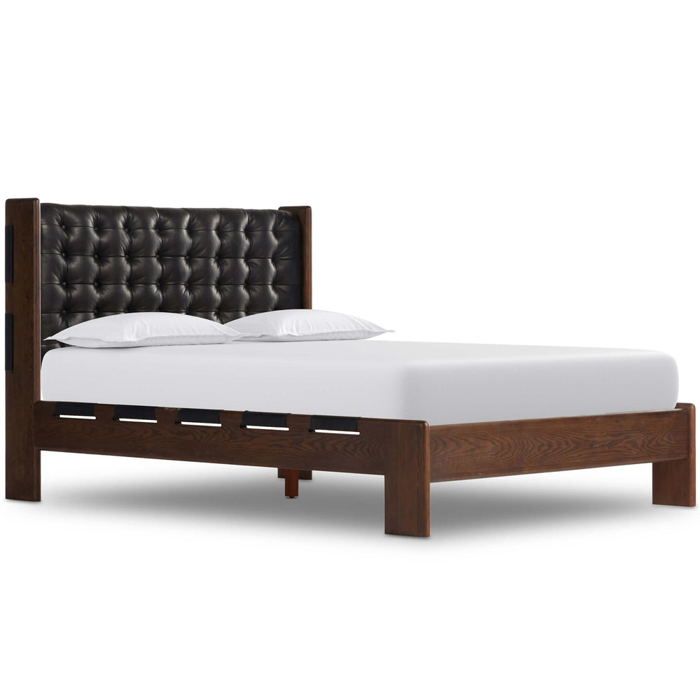 Halston Leather Bed, Terra Brown-Furniture - Bedroom-High Fashion Home