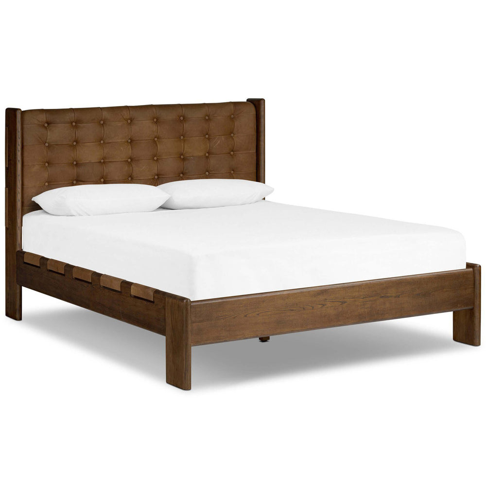 Halston Leather Bed, Heirloom Sienna