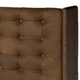 Halston Leather Bed, Heirloom Sienna