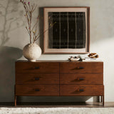 Halston 6 Drawer Dresser, Brown Ash-Furniture - Storage-High Fashion Home