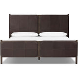 Salado Leather Bed, Heirloom Cigar-Furniture - Bedroom-High Fashion Home