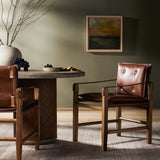 Lenz Leather Dining Arm Chair, Sonoma Chestnut-Furniture - Dining-High Fashion Home