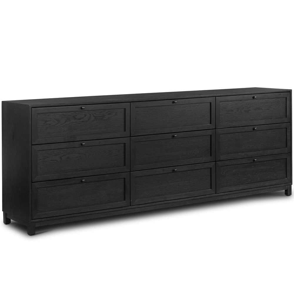 Millie 9 Drawer Dresser, Matte Black-Furniture - Storage-High Fashion Home