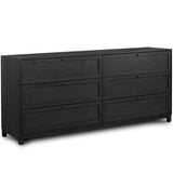 Millie 6 Drawer Dresser, Drifted Matte Black-Furniture - Storage-High Fashion Home