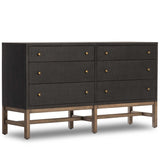 Fiona 6 Drawer Dresser, Black Raffia-Furniture - Storage-High Fashion Home