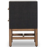 Fiona Nightstand, Black Raffia-Furniture - Bedroom-High Fashion Home