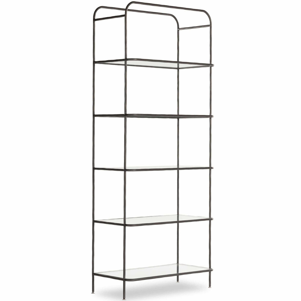 Swinton Bookcase, Hammered Gunmetal-Furniture - Storage-High Fashion Home