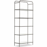 Swinton Bookcase, Hammered Gunmetal-Furniture - Storage-High Fashion Home